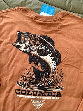 Columbia PFG Long Sleeve Tee with Large Mouth Bass Graphic